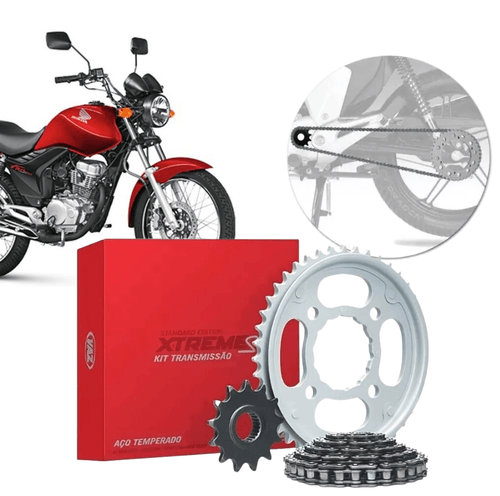 Kit Relação Transmissão Moto Honda Cg Fan 125