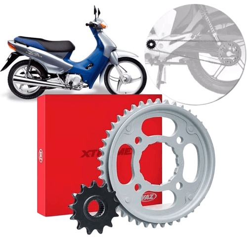 Kit Relação Completa Coroa E Pinhão Honda Biz 100