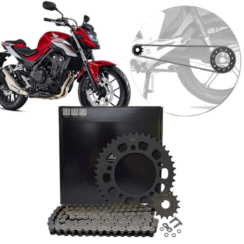 Kit Relação Cb 500 X E Cb500 F Com Retentor Ano 13-19