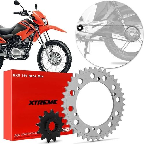 Kit Relação Transmissão Coroa Pinhão Honda Nxr 150 Bros Mix
