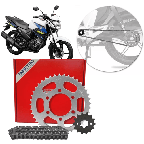 Kit Relação Transmissão Coroa Moto Yamaha Fazer