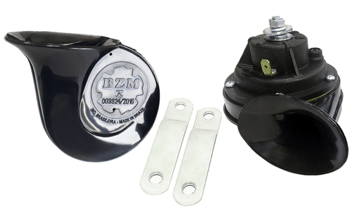 Buzina Caracol Dupla grave agudo 410hz 490hz 12v Universal Bzm B53