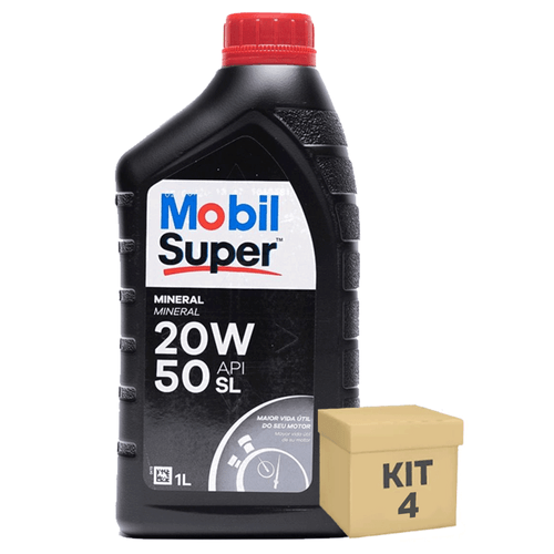 Kit 4 Oleo Motor 1 Litro 20W50 Mineral