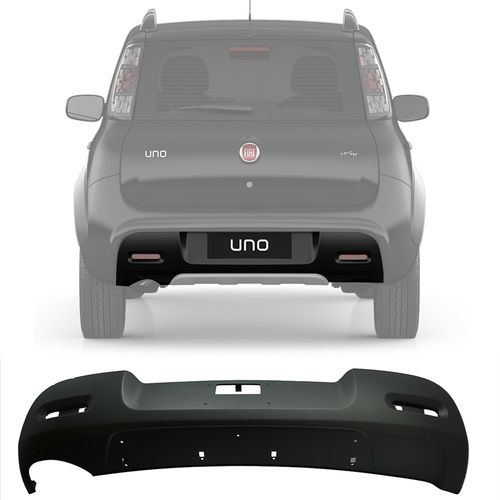 APLIQUE DO PARACHOQUE TRASEIRO ORIGINAL UNO DRIVE WAY 2015 A 2022 PRETO TEXTURIZADO FIAT