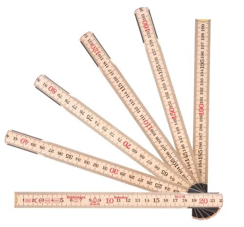 Escala Métrica Dobrável de Madeira 2mX17,3mm com 10 Dobras MAD-59210 - Hultafors - 3860592100