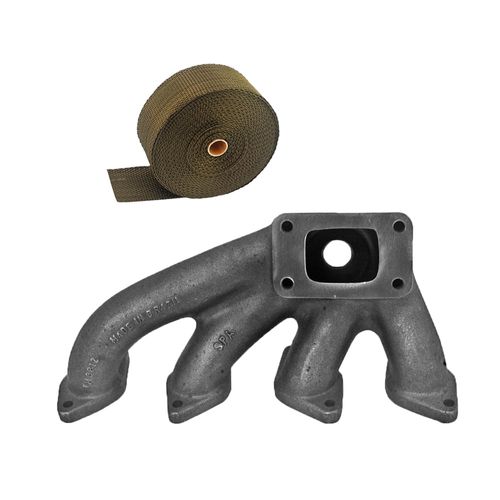 Coletor de escape para turbo VW AT 1.0 16V - T2 + FITA TÉRMICA TITANIUM SPA 2" 5M - GRÁTIS 4 ABRAÇADEIRAS ZIP INOX