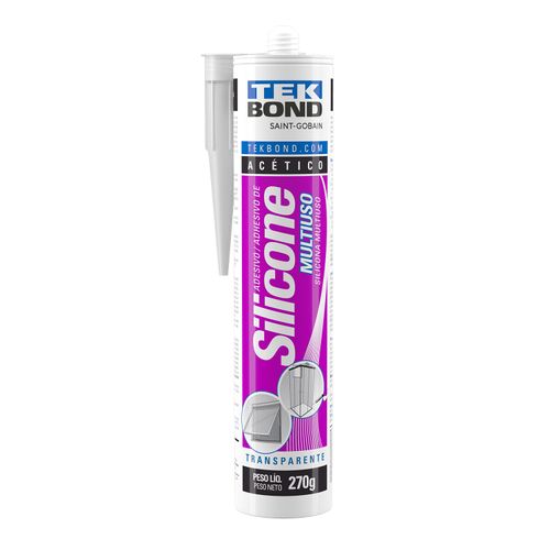 Silicone Acético Multiuso Transparente  270G - Cartucho - Tekbond