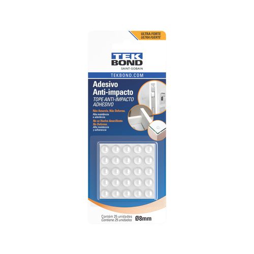 Adesivo Protetor Anti Impacto - Bumper - Gota P 8Mm - 25 Unidades - Tekbond