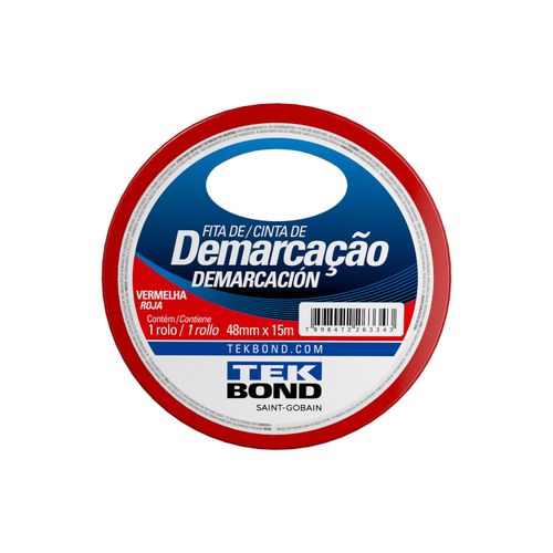 Fita De Demarcação Vermelha 48Mm X 15M - Tekbond