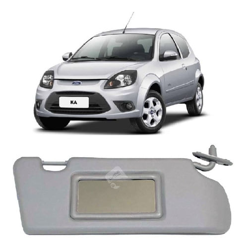 Quebra Sol Direito Ford Ka 1997 À 2013 Com Espelho - Cinza