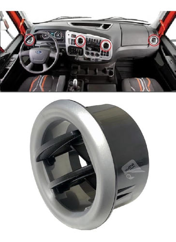Difusor Saída Ar Ford Cargo 2011-2017 Central Lateral Prata