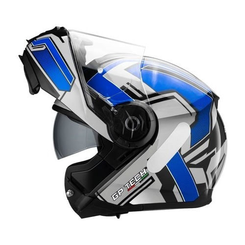 Capacete Robocop Articulado C/ Óculos Gp Tech A118 Sv Fusion