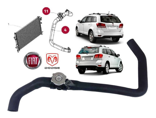 Mangueira Superior Do Radiador Com Tampa Dodge Journey 2.4