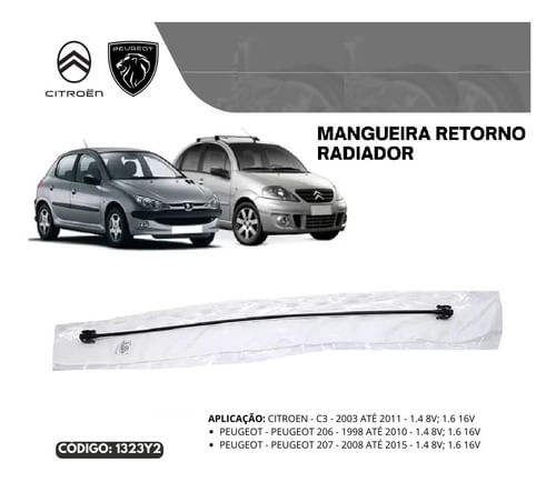 Mangueira Retorno Radiador Peugeot 206 1.4 1.6 1998-2010 Psa (2)