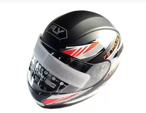 Capacete Fly F9 Trace Preto Fosco/Vermelho
