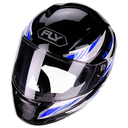 Capacete Fly F-9 Trace Preto Fosco/Azul
