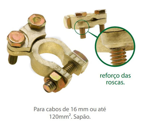 10 Terminais Bateria 120mm Sapão Super Reforçado