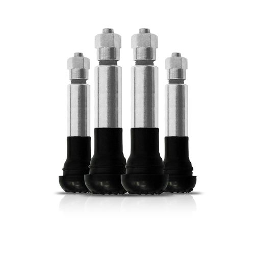 Kit com 4 peças de Bico de pressão cromado ( Valvula de pneu ) TR414