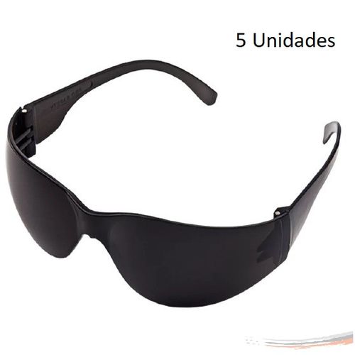 Kit 5 óculos Proteção Segurança Epi Croma Fumê Promoção