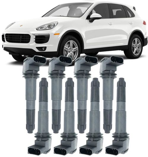 Kit 8 Bobinas de Ignicao Cayenne 4.8 V8 Aspirada ou Turbo de 2007 À 2019 - Importada