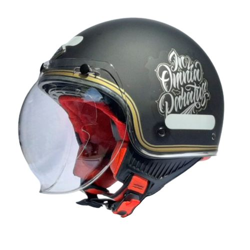 Capacete Astone Minijet 66 Memento Mori com Viseira Bolha