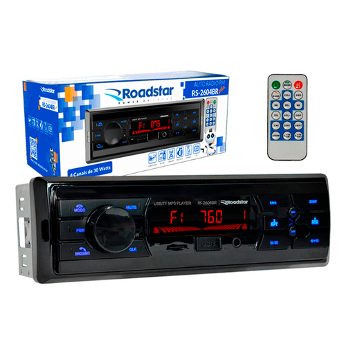 AUTO RÁDIO BT/USB/CONTROLE FM RS-2604BR ROADSTAR
