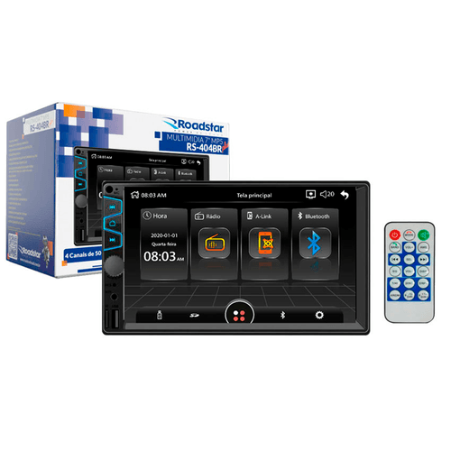 CENTRAL MULTIMÍDIA MP5 BT/ AM/ FM ESP 50X4 RS-404BR ROADSTAR