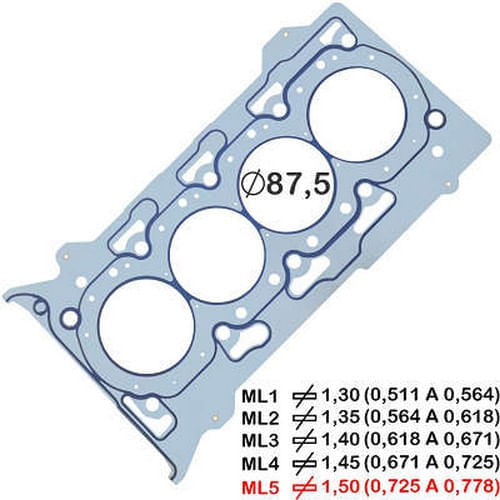 JUNTA DO CABECOTE - MITSUBISHI L200 TRITON 2.4TD 16V APOS 2015 4N15