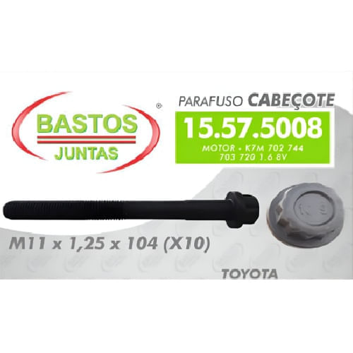 PARAFUSO DE CABECOTE -TOYOTA PREVIA HILUX 2.4 2.7 16V