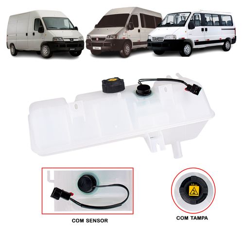 Reservatório de Água Citroen Jumper 2.5 / Jumper 2.8 Aspirado/ Jumper 2.8 Turbo/ Peugeot Boxer 2.5 / Boxer 2.8 Aspirado / Boxer 2.8 Turbo  Vários Anos