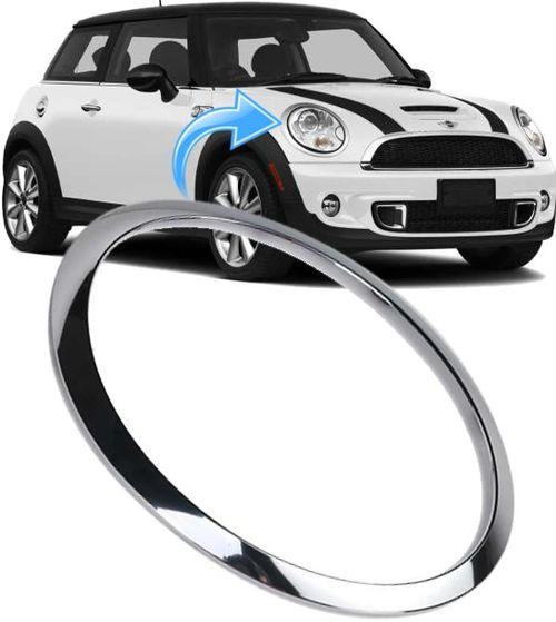 Aro Cromado do Farol Mini Cooper S e Jcw de 2007 À 2013 - Direito