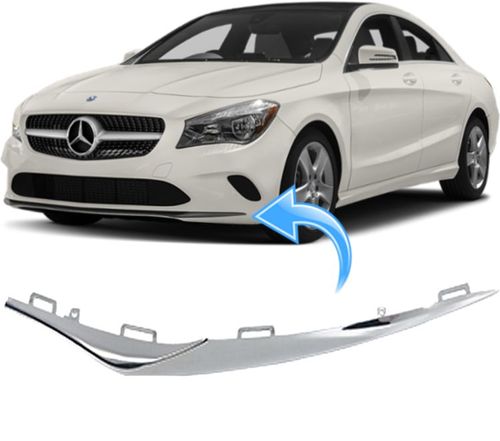 Friso Parachoque Dianteiro Mercedes Cla200 e Cla180 1.6 Turbo de 2016 À 2019 Cromado - Esquerdo