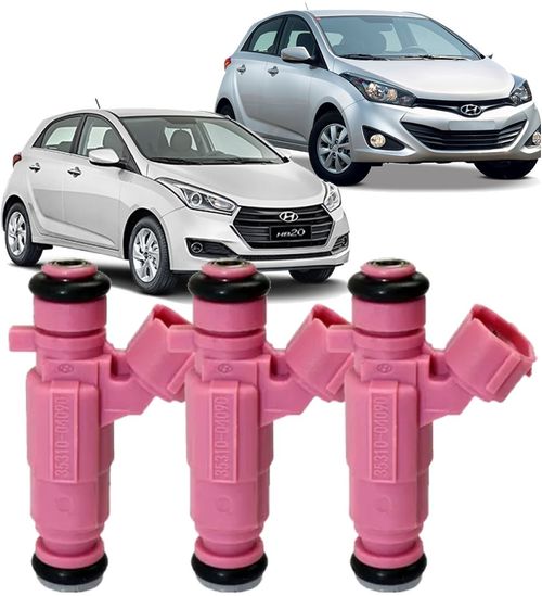 Kit 3 Bico Injetor Hyundai Hb20 e Picanto 1.0 12V 3cc Flex - 35310-04090