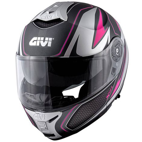 capacete Givi X21 Articulado Shiver Fosco Titanio/prata/fuchsia