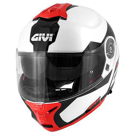 capacete Givi X21 Articulado Spirit Brilhante Branco/preto/vermelho