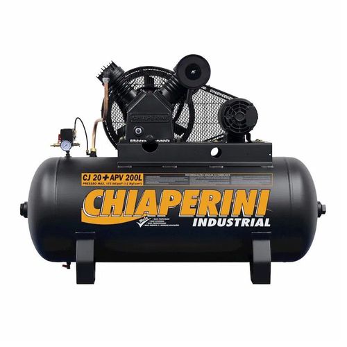 Compressor 20 Pes 200 Litros 175 Libras 5HP Trifásico - 00688 - Chiaperini