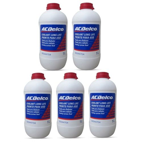 Combo 5 Litros Aditivos para Radiador Acdelco Diluído Pronto para Uso