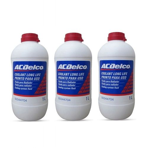 Combo 3 Litros Aditivos para Radiador Acdelco Diluído Pronto para Uso