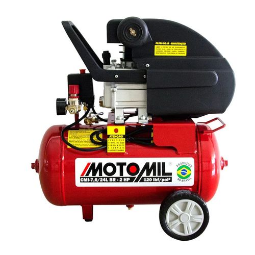 Compressor 8,7 Pés 24 Litros Motor 2HP Elétrico Bivolt - CMI-8.7/24BR - Motomil