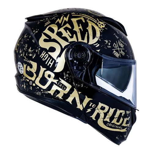 capacete NORISK FORCE BORN TO RIDE DOURADO