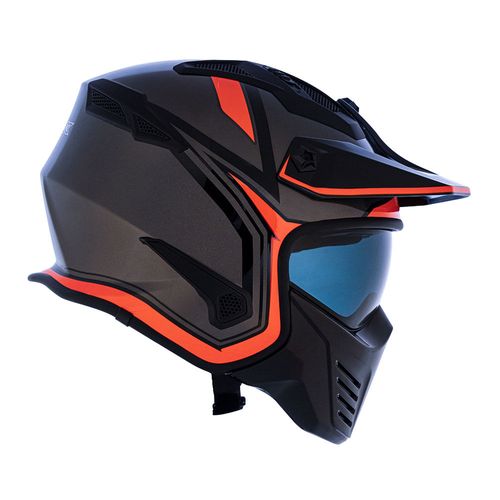 capacete NORISK DARTH OUTLINE CINZA/LARANJA