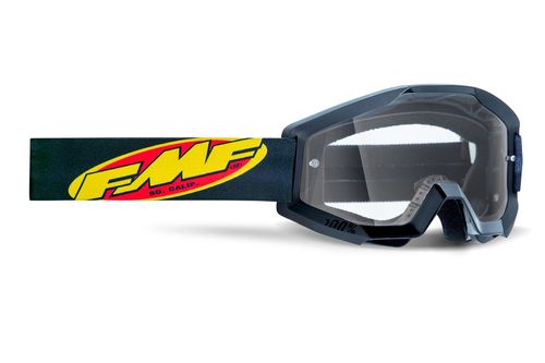 Óculos Motocross FMF Powecore Lente Transparente - Preto
