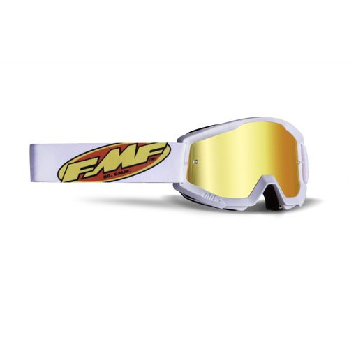 Óculos Motocross FMF Powecore Lente Espelhada - Branco