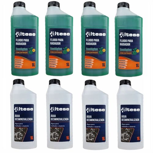 Combo 4 Litros Aditivo Verde Concentrado + 4 Litros de Água Desmineralizada Altese