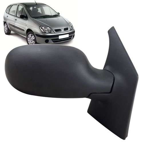 Espelho Retrovisor Externo Preto Texturizado Controle Manual Renault Scenic 1998 até 2012
