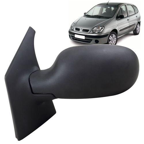 Espelho Retrovisor Externo Preto Texturizado Controle Manual Renault Scenic 1998 até 2012