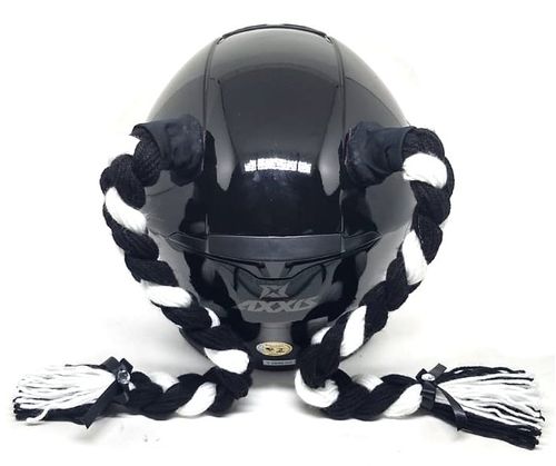 Trança para Capacete Xuca Xuquinha 45 cm Preto/Branco