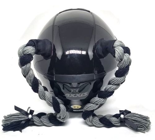 Trança para Capacete Xuca Xuquinha 45 cm Preto/Cinza