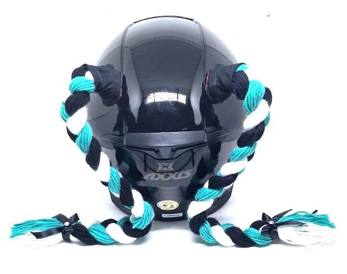 Trança para Capacete Xuca Xuquinha 45cm Preto/Verde/Branco