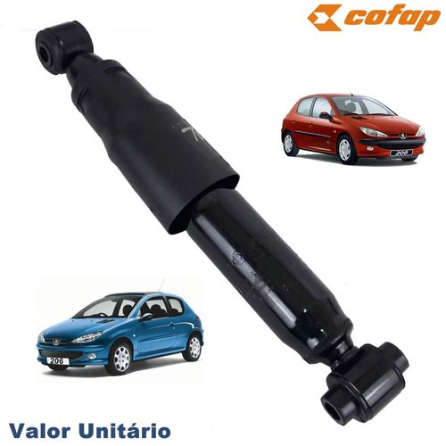 Amortecedor Traseiro Turbogás Cofap Peugeot 206 Todos 98 até 2011 Motor 1.0, 1.4 e 1.6 Exceto 206 SW